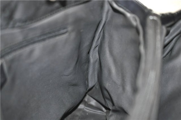 Authentic GUCCI Bamboo Tote Hand Bag Nylon Leather 0021010 Black 6749D