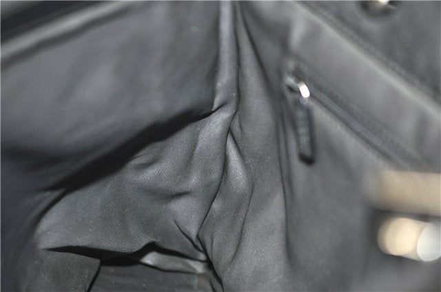 Authentic GUCCI Bamboo Tote Hand Bag Nylon Leather 0021010 Black 6749D