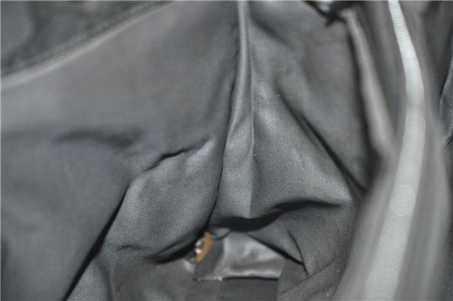 Authentic GUCCI Bamboo Tote Hand Bag Nylon Leather 0021010 Black 6749D