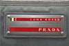 Authentic PRADA Nylon Leather Clutch Bag Purse Gray 6752C