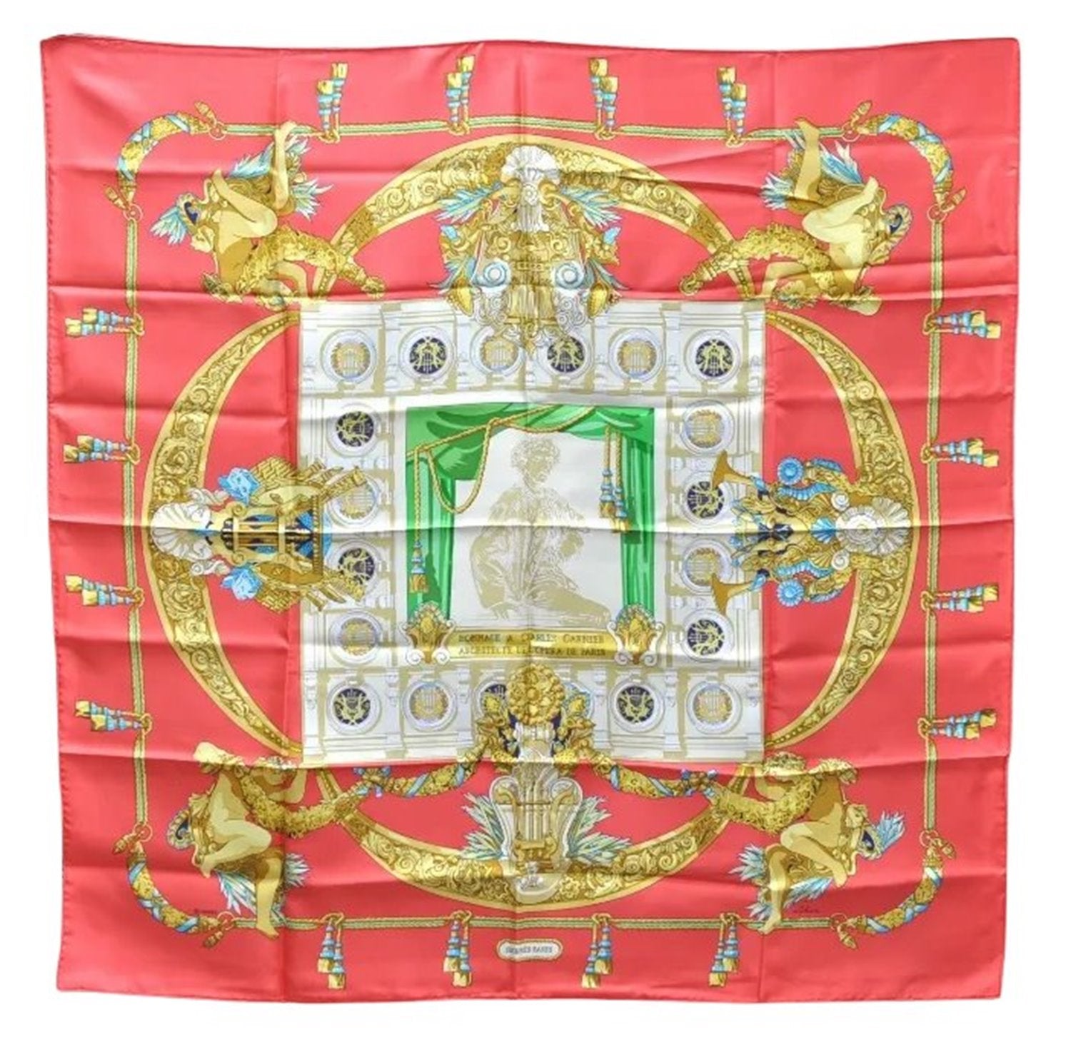 Auth HERMES Carre 90 Scarf 