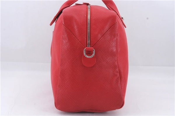 Authentic Longchamp Quadri 2Way Hand Boston Bag Leather Red 6753D