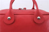 Authentic Longchamp Quadri 2Way Hand Boston Bag Leather Red 6753D