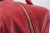 Authentic Longchamp Quadri 2Way Hand Boston Bag Leather Red 6753D