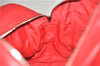 Authentic Longchamp Quadri 2Way Hand Boston Bag Leather Red 6753D