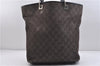 Authentic GUCCI Shoulder Tote Bag GG Canvas Leather 31243 Black 6756C