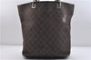 Authentic GUCCI Shoulder Tote Bag GG Canvas Leather 31243 Black 6756C