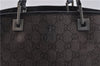 Authentic GUCCI Shoulder Tote Bag GG Canvas Leather 31243 Black 6756C