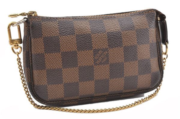 Authentic Louis Vuitton Damier Mini Pochette Accessoires Pouch N58009 LV 6757F