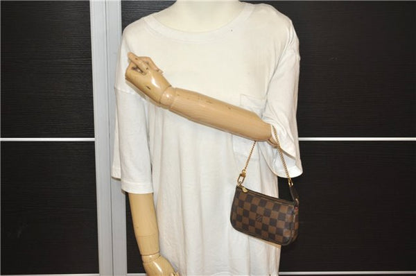 Authentic Louis Vuitton Damier Mini Pochette Accessoires Pouch N58009 LV 6757F