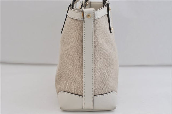 Authentic GUCCI Craft Shoulder Tote Bag Canvas Leather 269878 Beige White 6758C