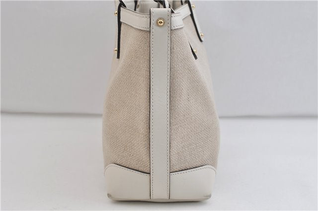 Authentic GUCCI Craft Shoulder Tote Bag Canvas Leather 269878 Beige White 6758C