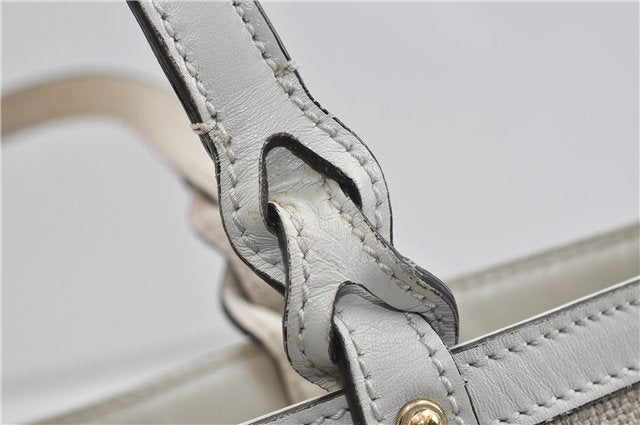 Authentic GUCCI Craft Shoulder Tote Bag Canvas Leather 269878 Beige White 6758C