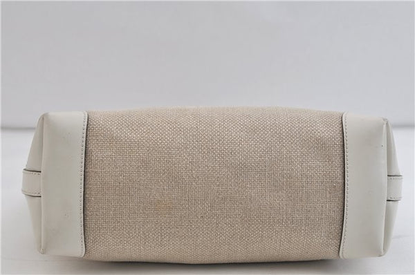 Authentic GUCCI Craft Shoulder Tote Bag Canvas Leather 269878 Beige White 6758C
