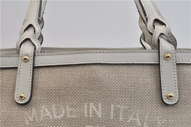 Authentic GUCCI Craft Shoulder Tote Bag Canvas Leather 269878 Beige White 6758C