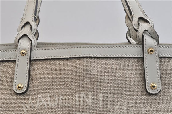 Authentic GUCCI Craft Shoulder Tote Bag Canvas Leather 269878 Beige White 6758C