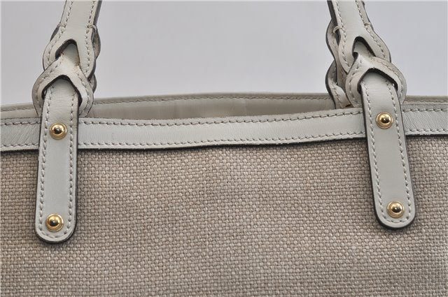 Authentic GUCCI Craft Shoulder Tote Bag Canvas Leather 269878 Beige White 6758C