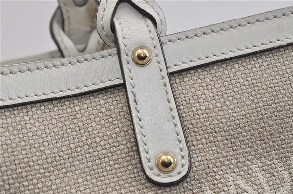 Authentic GUCCI Craft Shoulder Tote Bag Canvas Leather 269878 Beige White 6758C