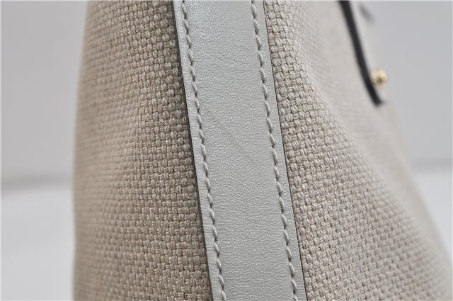 Authentic GUCCI Craft Shoulder Tote Bag Canvas Leather 269878 Beige White 6758C