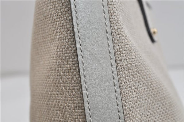 Authentic GUCCI Craft Shoulder Tote Bag Canvas Leather 269878 Beige White 6758C