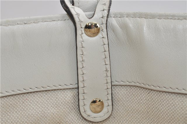 Authentic GUCCI Craft Shoulder Tote Bag Canvas Leather 269878 Beige White 6758C