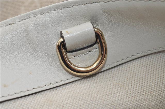Authentic GUCCI Craft Shoulder Tote Bag Canvas Leather 269878 Beige White 6758C