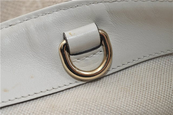 Authentic GUCCI Craft Shoulder Tote Bag Canvas Leather 269878 Beige White 6758C
