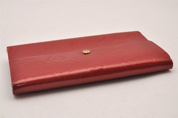 Auth Louis Vuitton Vernis Portefeuille International Wallet Red M93531 LV 6760I