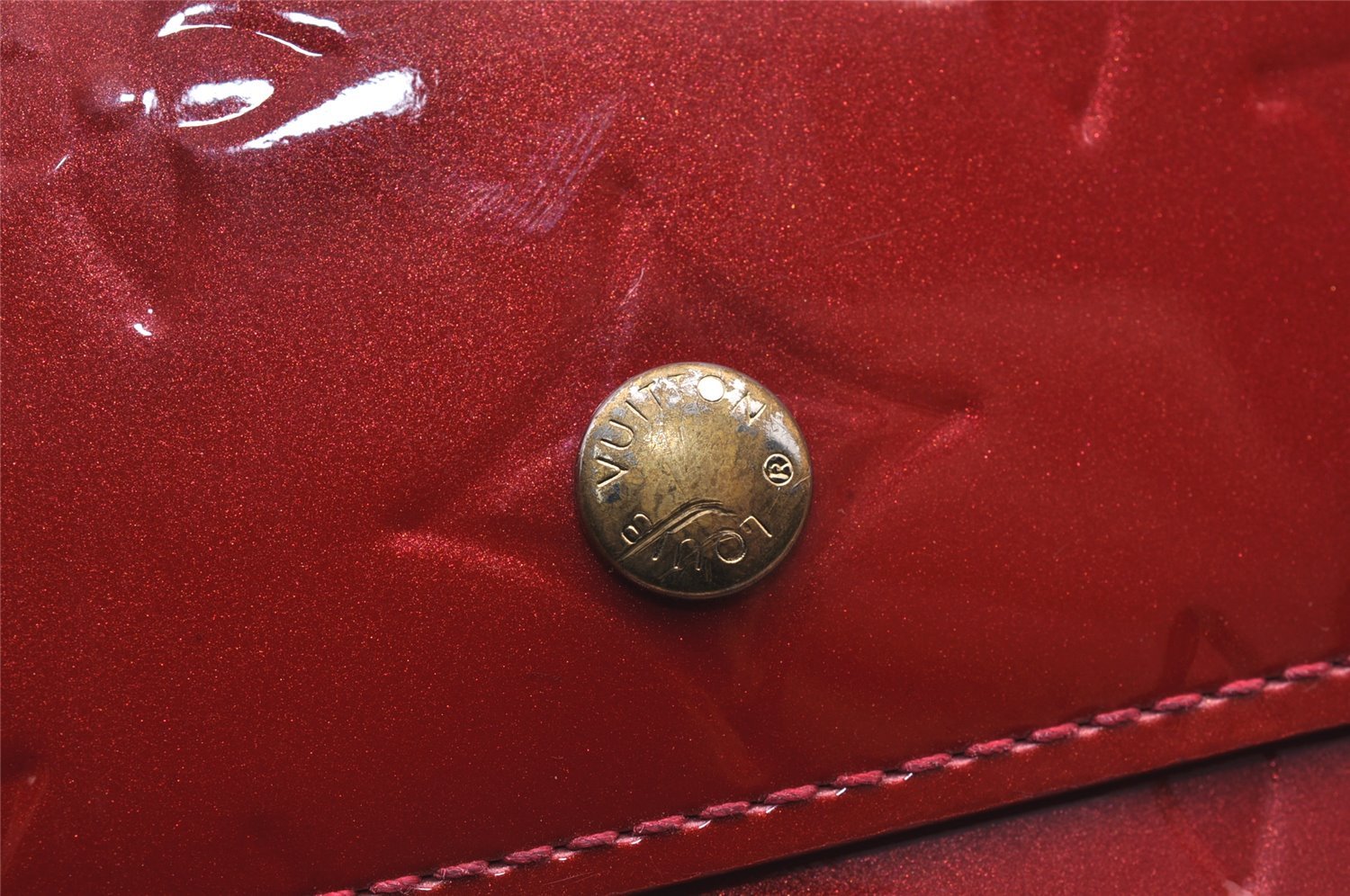 Auth Louis Vuitton Vernis Portefeuille International Wallet Red M93531 LV 6760I