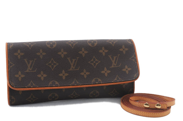 Authentic LOUIS VUITTON Monogram Pochette Twin GM Shoulder Bag M51852 LV 6762C