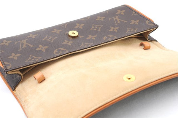 Authentic LOUIS VUITTON Monogram Pochette Twin GM Shoulder Bag M51852 LV 6762C
