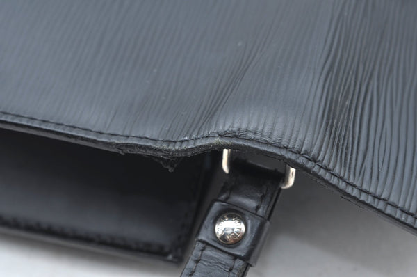 Auth Louis Vuitton Epi Pochette Sellier Dragonne Clutch Bag M52612 Black 6765E