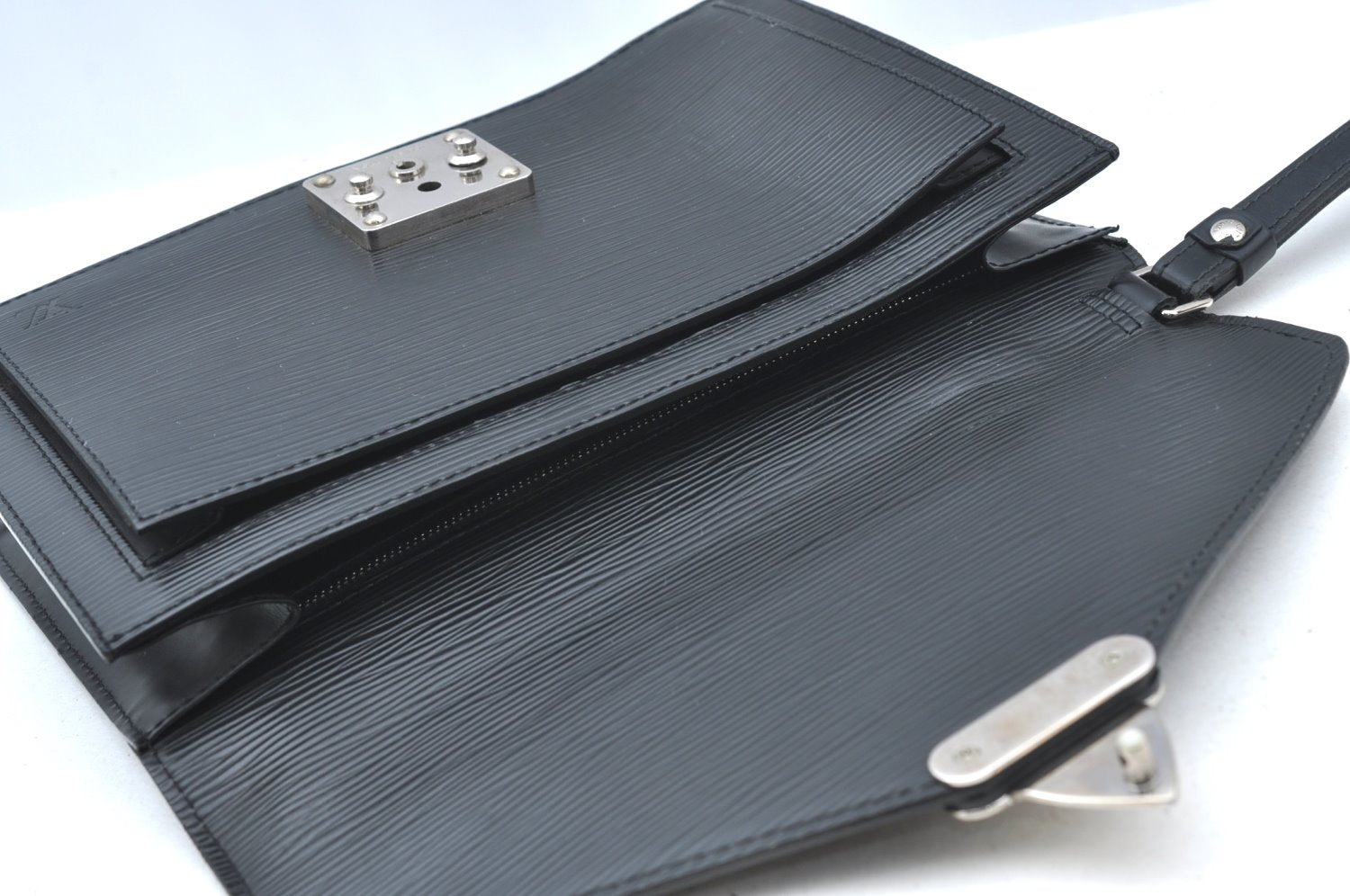 Auth Louis Vuitton Epi Pochette Sellier Dragonne Clutch Bag M52612 Black 6765E