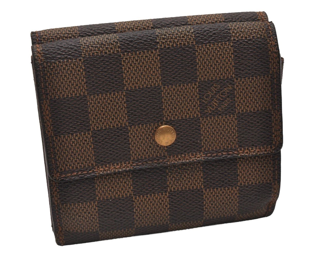 Auth Louis Vuitton Damier Porte Monnaie Billet Carte Credit N61652 Wallet 6766I