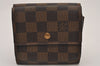 Auth Louis Vuitton Damier Porte Monnaie Billet Carte Credit N61652 Wallet 6766I