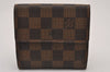 Auth Louis Vuitton Damier Porte Monnaie Billet Carte Credit N61652 Wallet 6766I