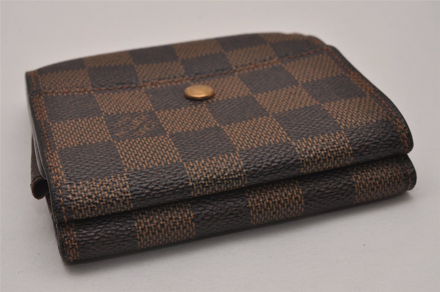 Auth Louis Vuitton Damier Porte Monnaie Billet Carte Credit N61652 Wallet 6766I