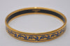 Authentic HERMES Email PM Bangle Anchor Motif Gold Blue 6770I