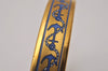 Authentic HERMES Email PM Bangle Anchor Motif Gold Blue 6770I