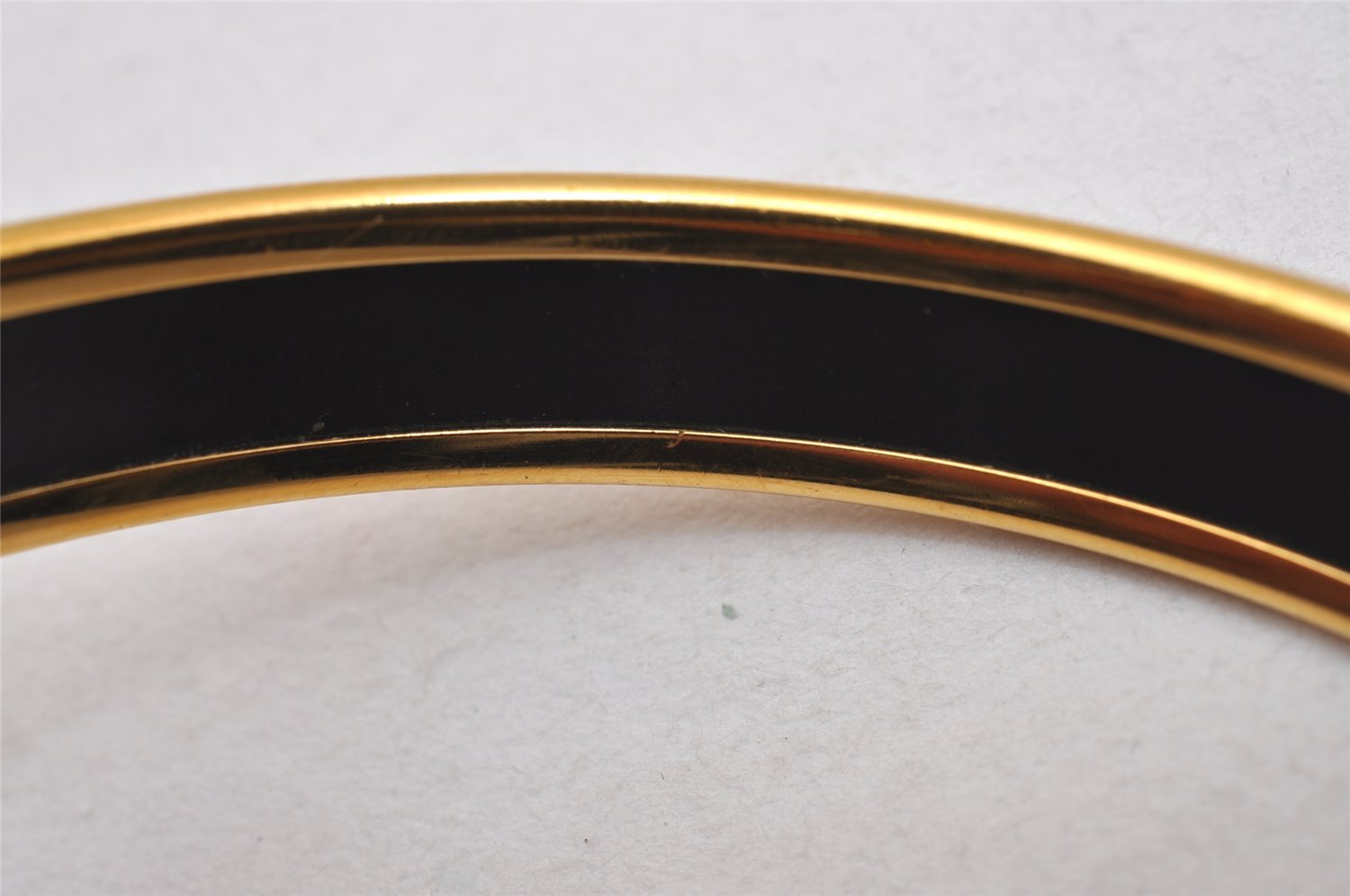 Authentic HERMES Email PM Bangle Anchor Motif Gold Blue 6770I