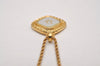 Authentic Christian Dior Gold Tone Chain Pendant Necklace CD 6771I