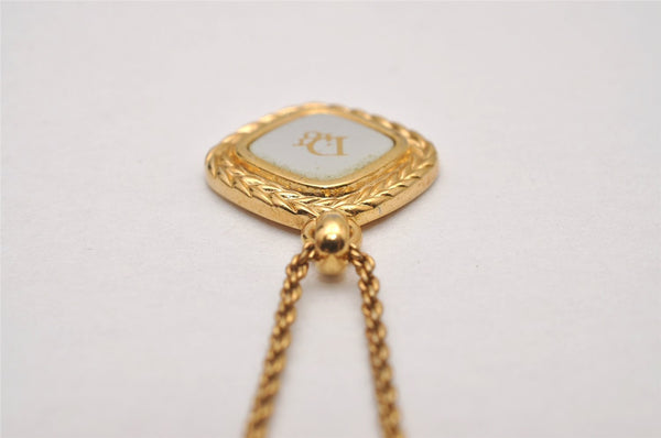 Authentic Christian Dior Gold Tone Chain Pendant Necklace CD 6771I