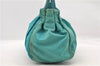 Authentic PRADA Nylon 2Way Shoulder Hand Bag Purse Leather Blue Green 6772C