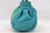 Authentic PRADA Nylon 2Way Shoulder Hand Bag Purse Leather Blue Green 6772C