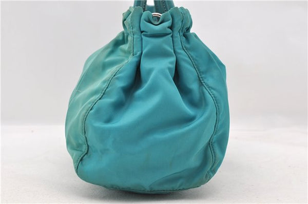 Authentic PRADA Nylon 2Way Shoulder Hand Bag Purse Leather Blue Green 6772C