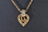 Authentic Christian Dior Gold Tone Rhinestone Chain Pendant Necklace CD 6772I