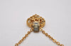 Authentic Christian Dior Gold Tone Rhinestone Chain Pendant Necklace CD 6772I