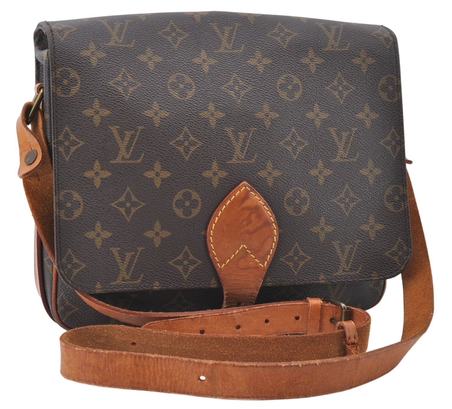 Authentic Louis Vuitton Monogram Cartouchiere GM M51252 Shoulder Cross Bag 6773E