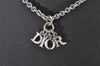 Authentic Christian Dior Silver Tone Chain Pendant Necklace CD 6773I