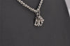 Authentic Christian Dior Silver Tone Chain Pendant Necklace CD 6773I